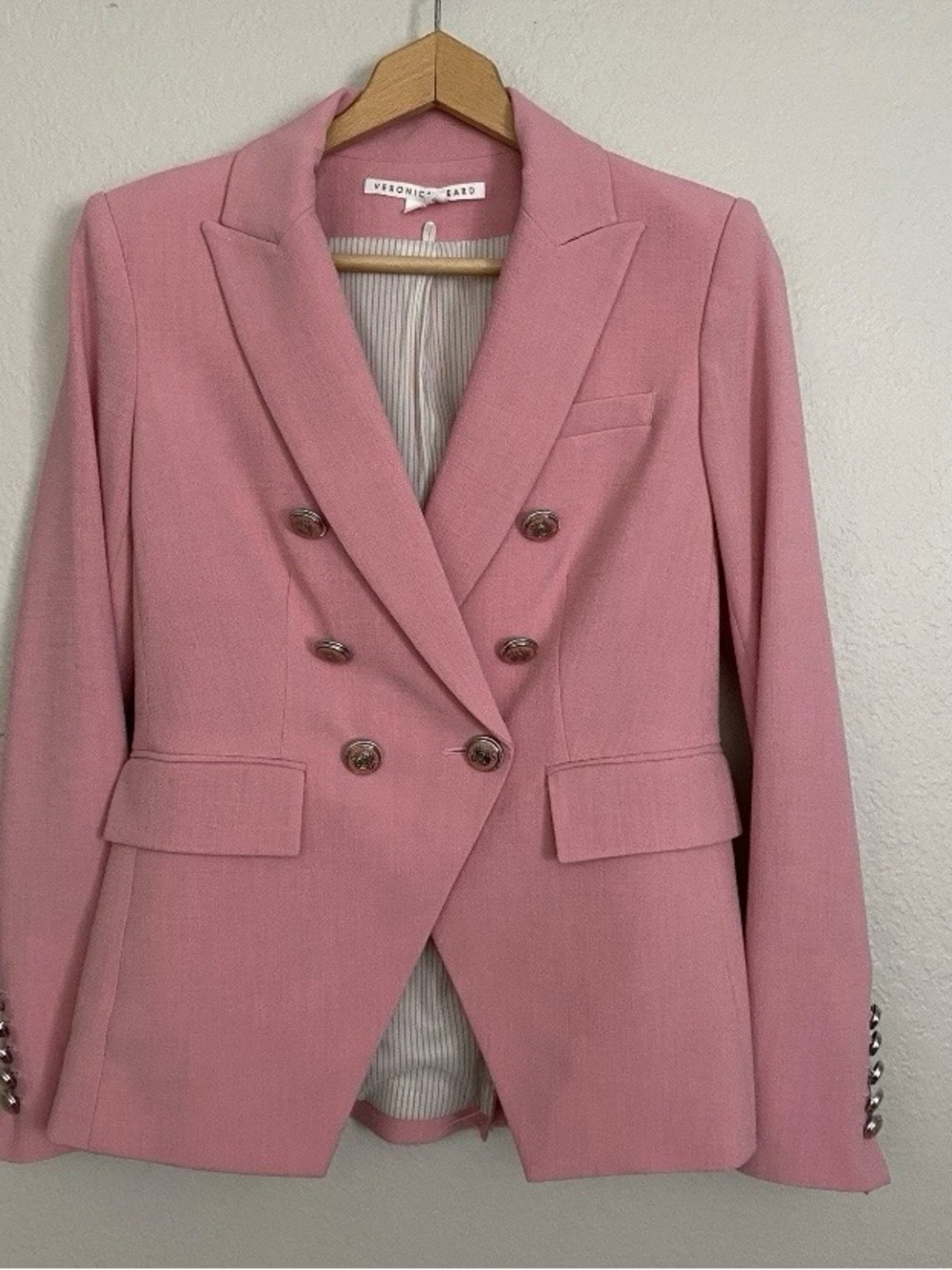 Veronica Beard Miller Dickey Blazer Women’s 2 Pink Corpcore Career Luxury Office - Picture 5 of 15
